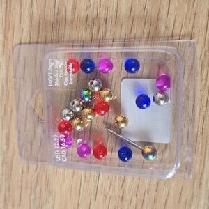 🌈NWT Stainless Steel Tongue Post with 22 Interchange Balls